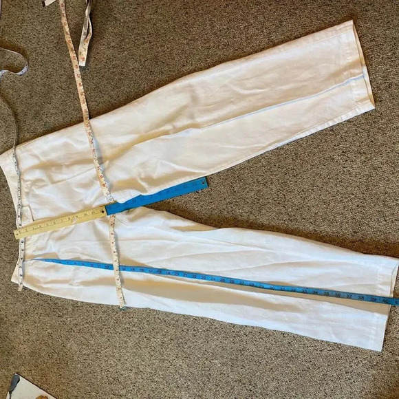 Liz Claiborne Audra Linen Blend White Pants Women's Size 10 - Picture 3 of 7